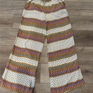 American Eagle Outfitters Boho Paisley Patterned Wide-Leg Pants